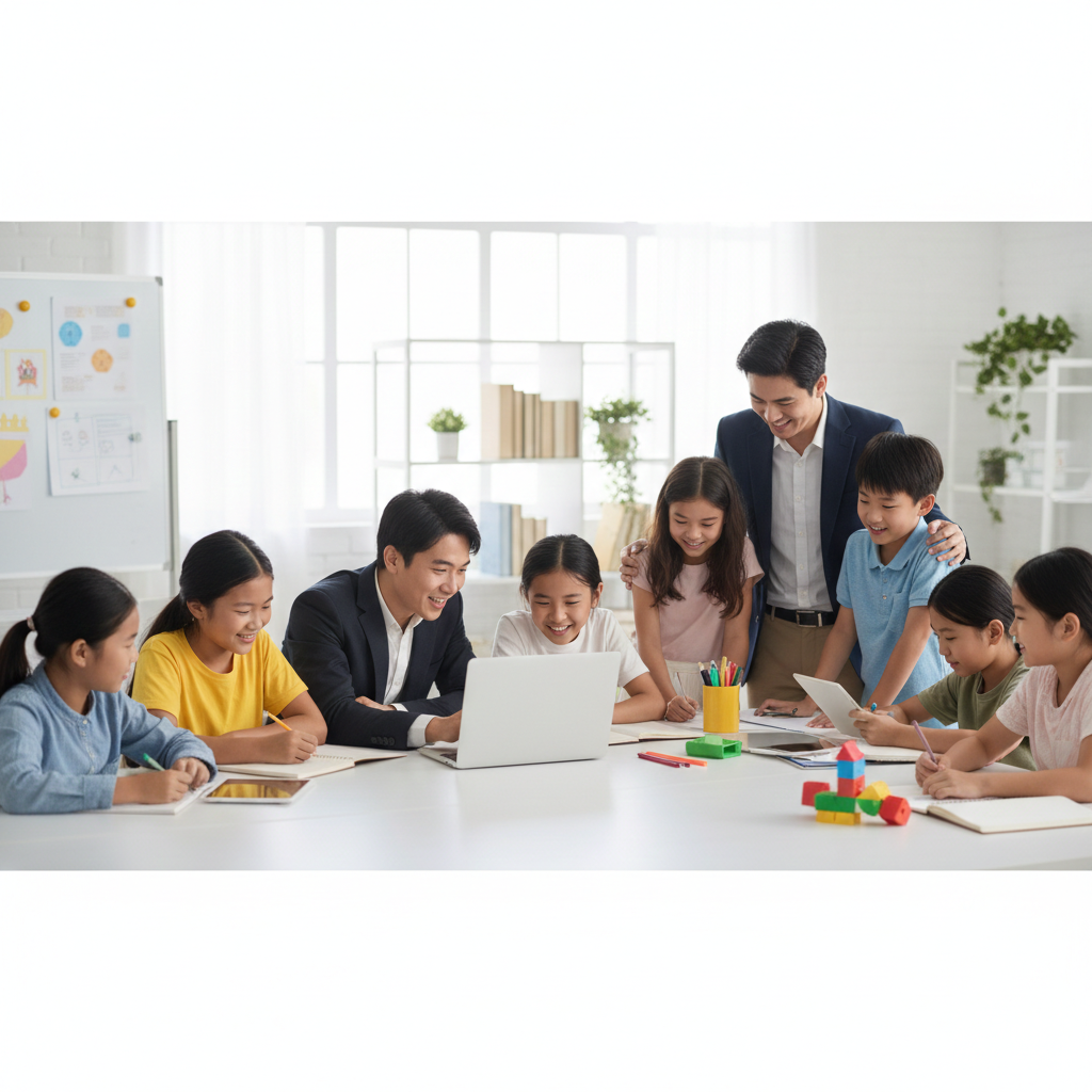 楽しく勉強している子供たち