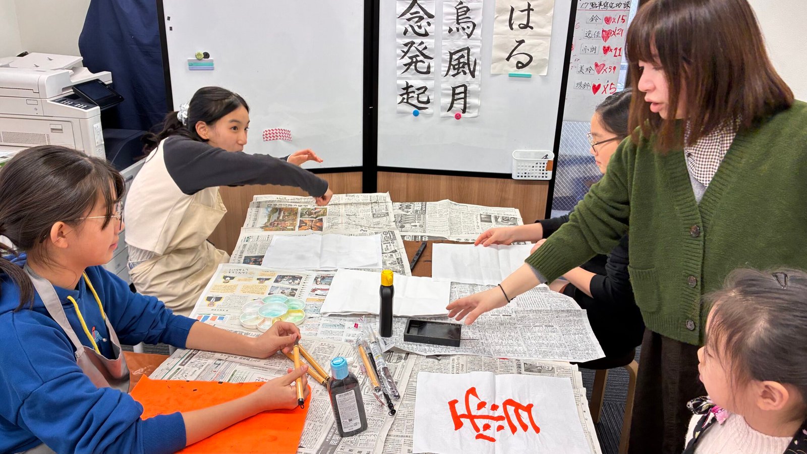 書道の様子